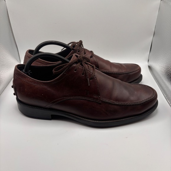 Tods Mens Brown Leather Moc Toe Derby Shoe Size 7.5 Made in Italy Luxury Loafers main image 7